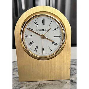 Howard Miller Gold Tone Metal MCM Style Minimalist Alarm Clock 645-289